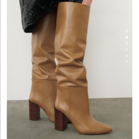 Zara leather knee size boots bloggers fav - Picture 7 of 16